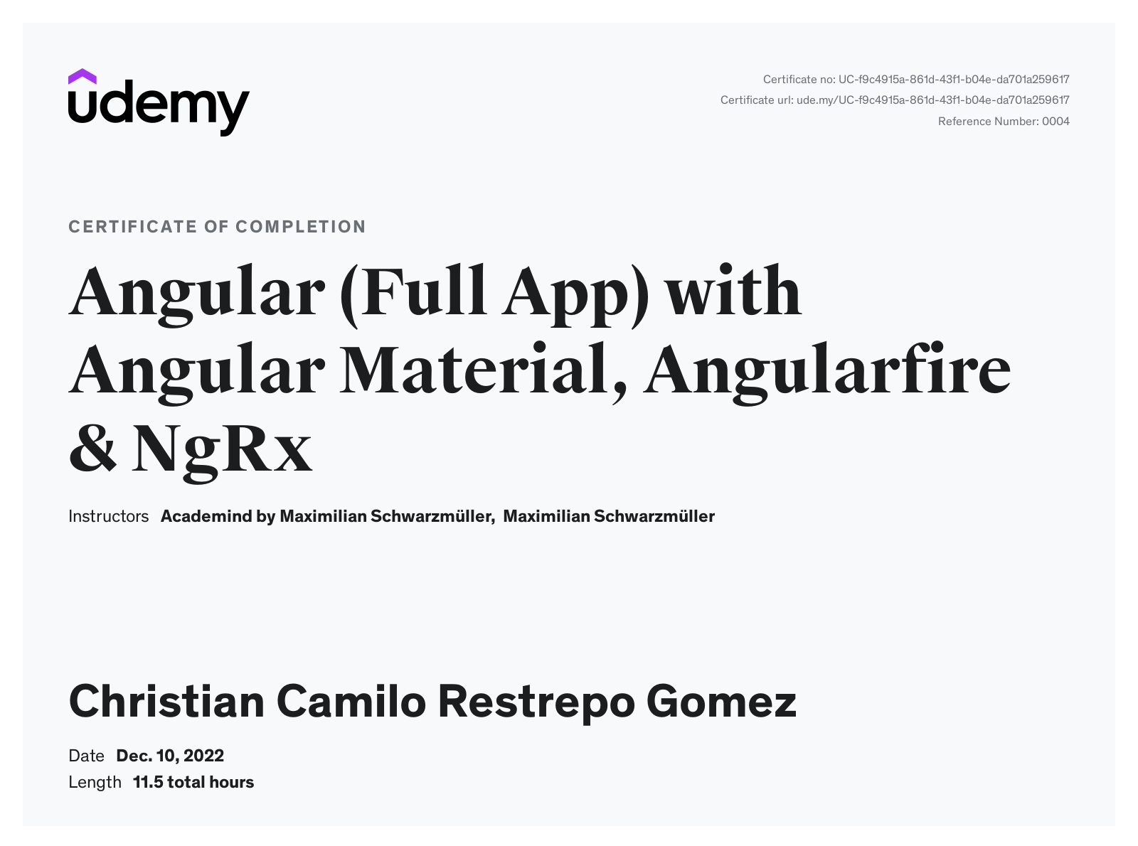 certificate angular